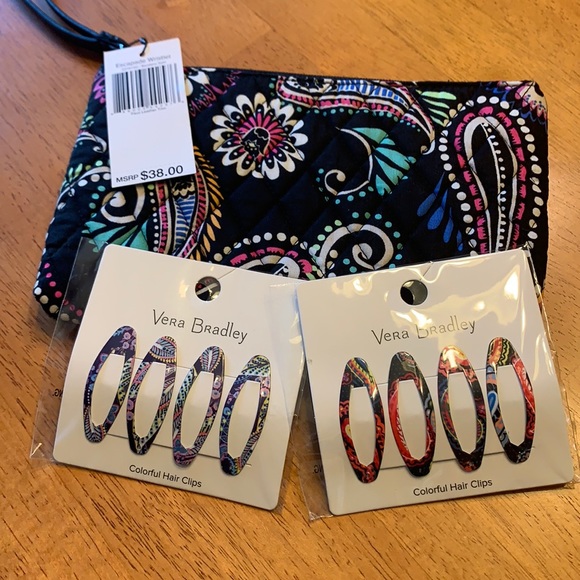 Vera Bradley Accessories - Vera Bradley Wristlet & Hair clips NWT